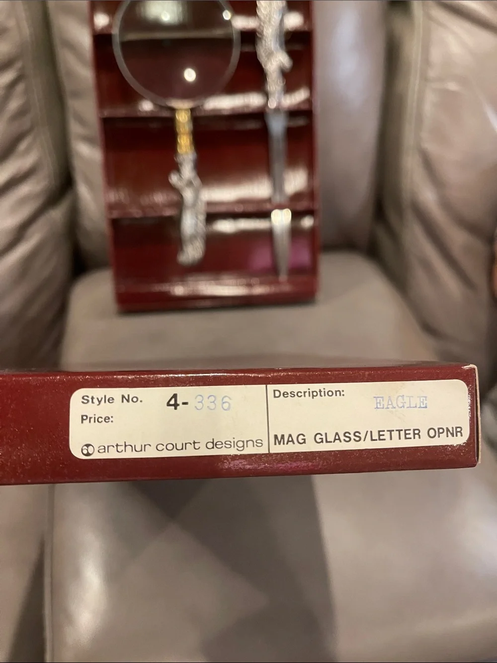 Arthur Court Designs Decorative Silver Eagle Magnifier and Letter Opener Set